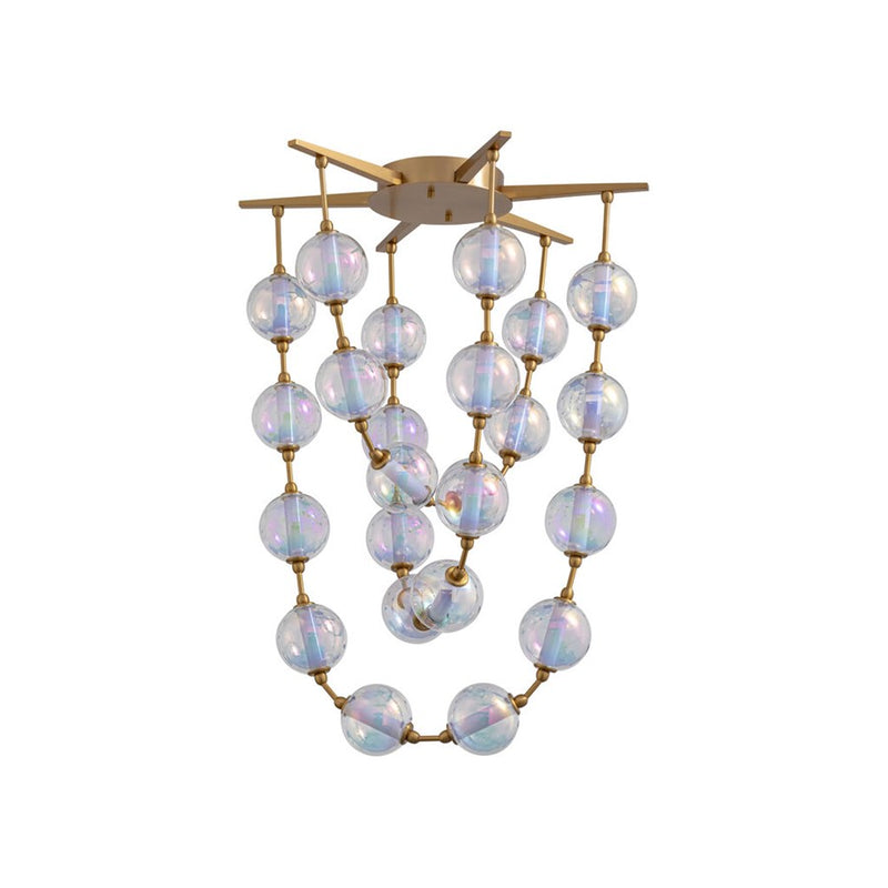 Golden Perla 28" LED Pendant, Brushed Champagne Bronze/Clear Glass