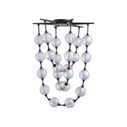 Golden Lighting Perla 28" LED Pendant, Matte Black/Clear Glass - 9013-28BLK