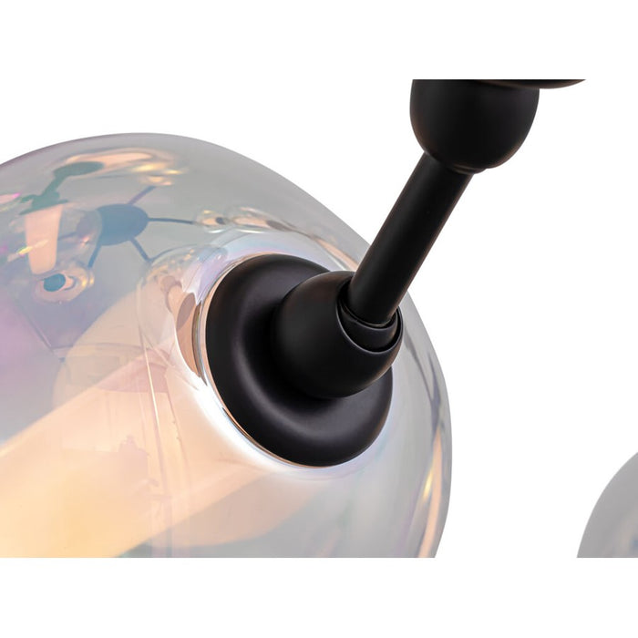 Golden Lighting Perla 28" LED Pendant, Matte Black/Clear Glass