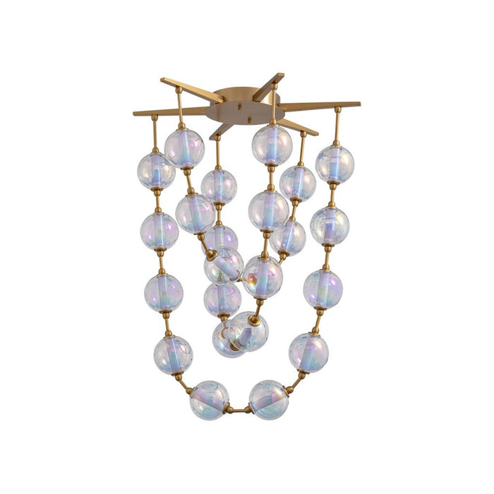 Golden Perla 34" LED Pendant, Brushed Champagne Bronze/Clear Glass