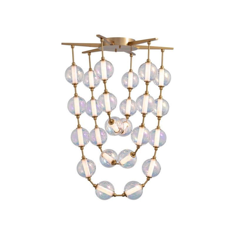 Golden Perla 34" LED Pendant, Brushed Champagne Bronze/Clear Glass