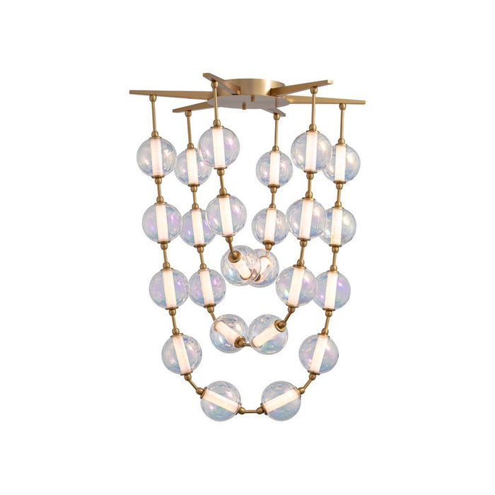 Golden Perla 34" LED Pendant, Brushed Champagne Bronze/Clear Glass