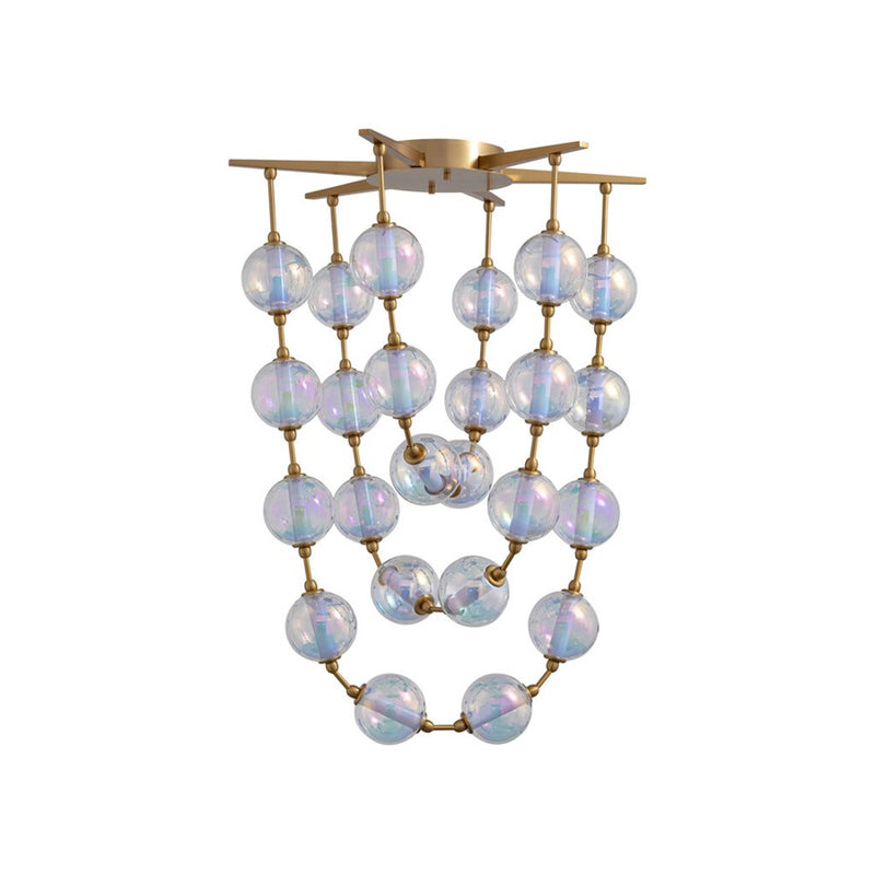 Golden Perla 34" LED Pendant, Brushed Champagne Bronze/Clear Glass