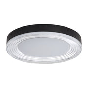 Golden Lighting Ondulada 16in LED Flush Mount | Modern Sand Black and Clear Glass | Hallway & Low Ceiling | Model 9518-16 SNB-CLR