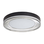 Golden Lighting Ondulada 16in LED Flush Mount | Modern Sand Black and Smoky Acrylic | Hallway & Laundry Room | Model 9518-16 SNB-SMK