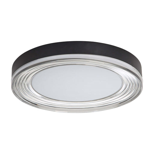 Golden Lighting Ondulada 16in LED Flush Mount | Modern Sand Black and Smoky Acrylic | Hallway & Laundry Room | Model 9518-16 SNB-SMK