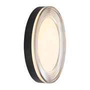 Golden Lighting Ondulada 16in LED Flush Mount | Modern Sand Black and Smoky Acrylic | Hallway & Laundry Room | Model 9518-16 SNB-SMK