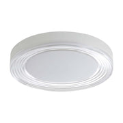 Golden Lighting Ondulada 16in Integrated LED Flush Mount | Modern Sand White and Clear Glass | Hallway & Bathroom | Model 9518-16 SNW-CLR