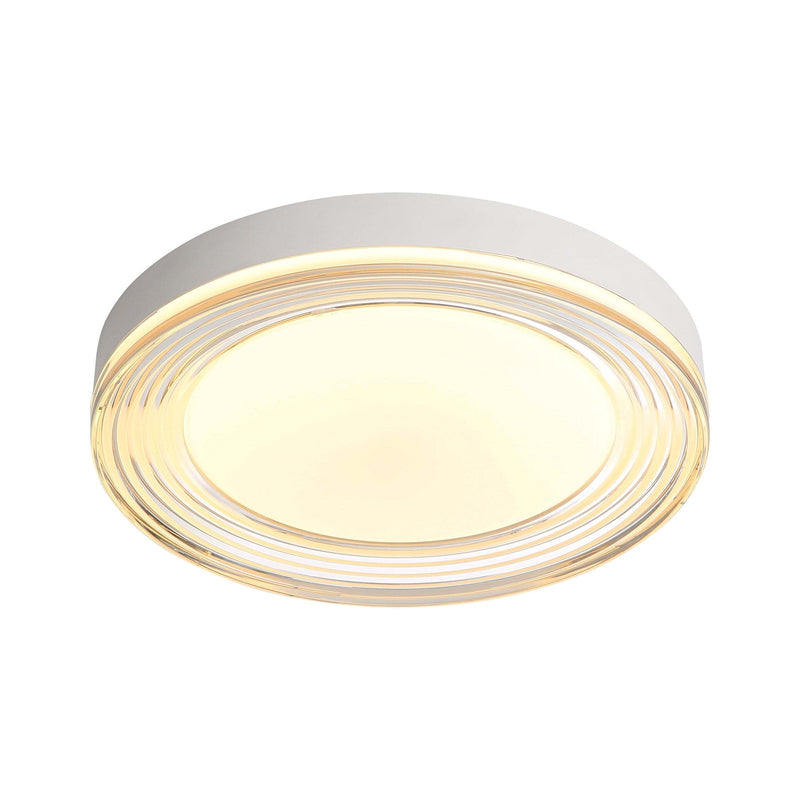 Golden Lighting Ondulada 16in LED Flush Mount | Modern Sand White and Smoky Acrylic | Hallway & Bedroom | Model 9518-16 SNW-SMK