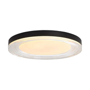 Golden Lighting Ondulada 20in Integrated LED Flush Mount | Modern Sand Black and Clear Glass | Hallway & Living Room Ceiling | Model 9518-20 SNB-CLR