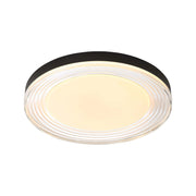 Golden Lighting Ondulada 20in Integrated LED Flush Mount | Modern Sand Black and Clear Glass | Hallway & Living Room Ceiling | Model 9518-20 SNB-CLR