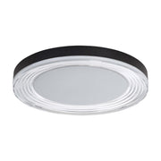 Golden Lighting Ondulada 20in Integrated LED Flush Mount | Modern Sand Black and Clear Glass | Hallway & Living Room Ceiling | Model 9518-20 SNB-CLR