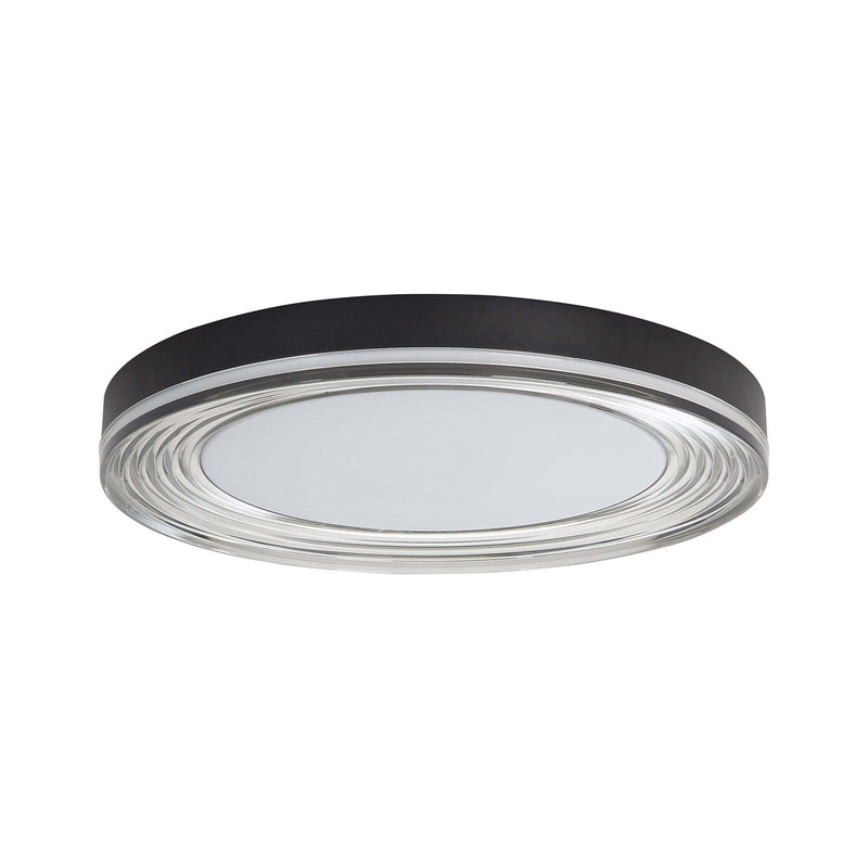 Golden Lighting Ondulada 20in LED Flush Mount | Modern Sand Black and Smoky Acrylic | Hallway & Bedroom | Model 9518-20 SNB-SMK
