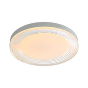 Golden Lighting Ondulada 20in Integrated LED Flush Mount | Modern Sand White Steel and Clear Glass | Hallway & Bathroom | Model 9518-20 SNW-CLR