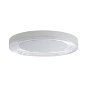 Golden Lighting Ondulada 20in Integrated LED Flush Mount | Modern Sand White Steel and Clear Glass | Hallway & Bathroom | Model 9518-20 SNW-CLR
