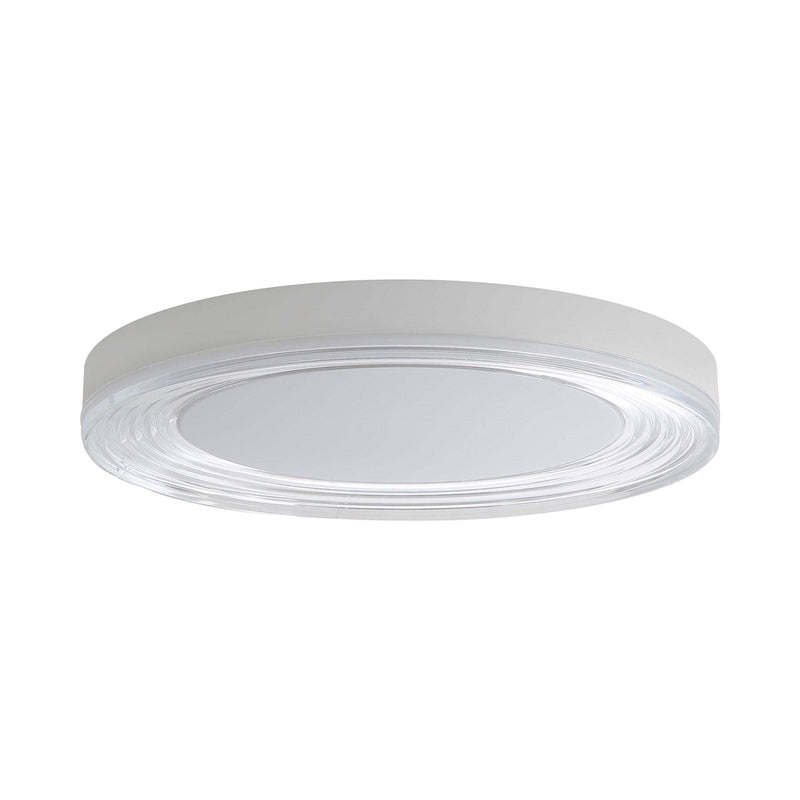 Golden Lighting Ondulada 20in Integrated LED Flush Mount | Modern Sand White Steel and Clear Glass | Hallway & Bathroom | Model 9518-20 SNW-CLR