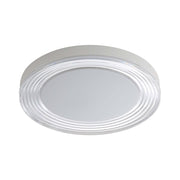 Golden Lighting Ondulada 20in Integrated LED Flush Mount | Modern Sand White Steel and Clear Glass | Hallway & Bathroom | Model 9518-20 SNW-CLR
