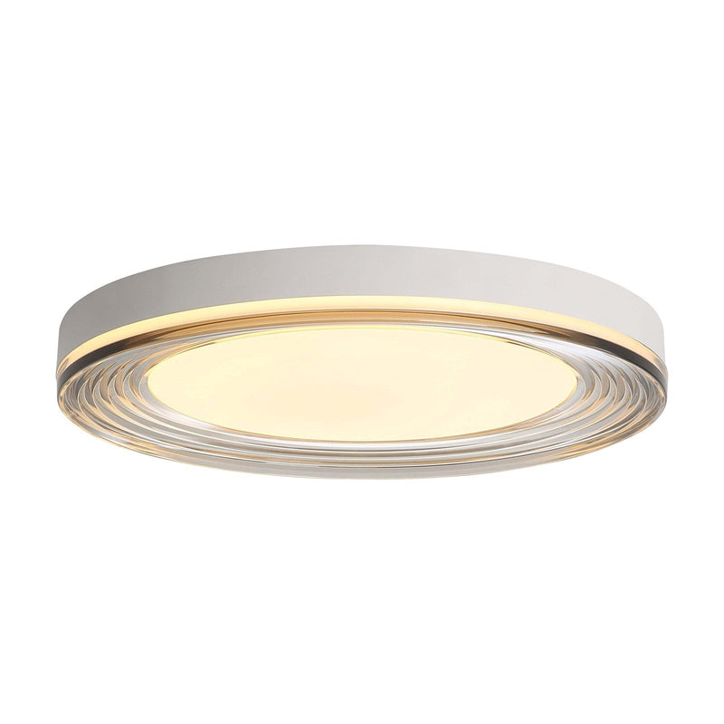 Golden Lighting Ondulada 20in 1-Light Flush Mount | Modern Sand White and Smoky Acrylic | Hallway & Bedroom Ceiling Light | Model 9518-20 SNW-SMK