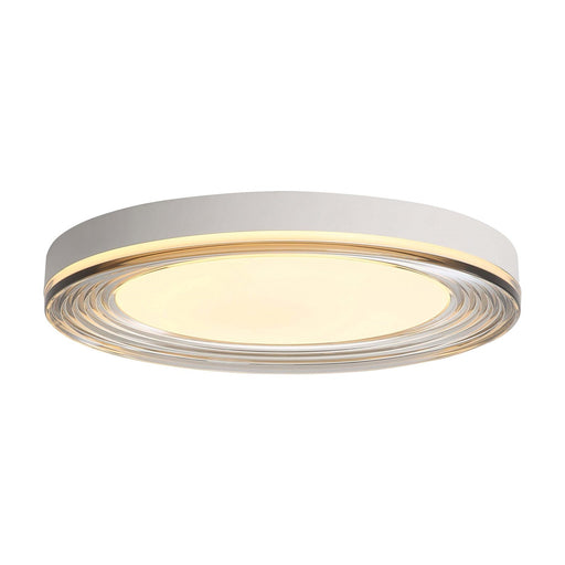 Golden Lighting Ondulada 20in 1-Light Flush Mount | Modern Sand White and Smoky Acrylic | Hallway & Bedroom Ceiling Light | Model 9518-20 SNW-SMK