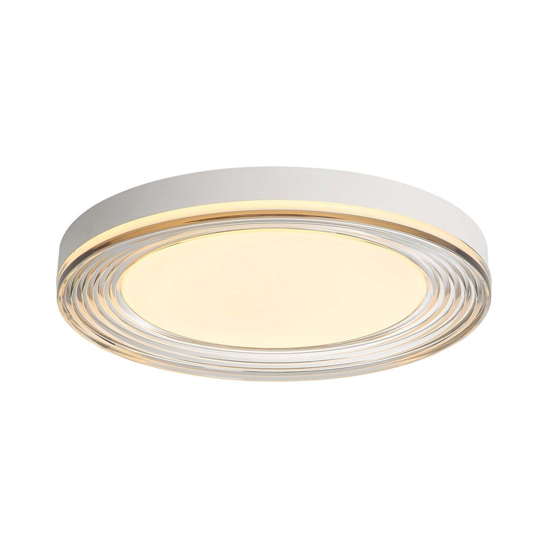 Golden Lighting Ondulada 20in 1-Light Flush Mount | Modern Sand White and Smoky Acrylic | Hallway & Bedroom Ceiling Light | Model 9518-20 SNW-SMK