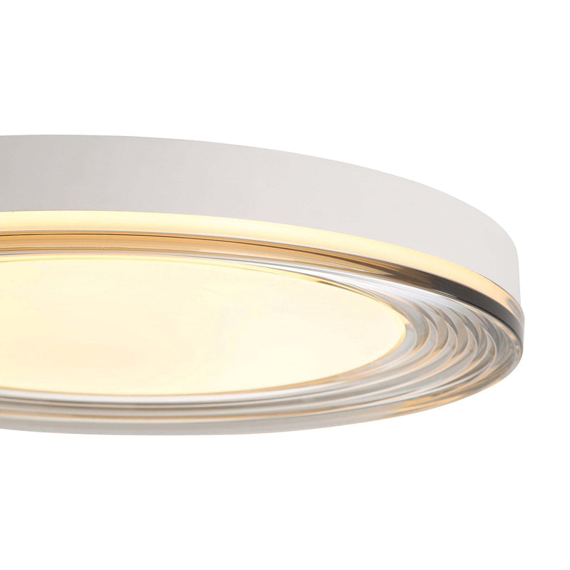 Golden Lighting Ondulada 20in 1-Light Flush Mount | Modern Sand White and Smoky Acrylic | Hallway & Bedroom Ceiling Light | Model 9518-20 SNW-SMK