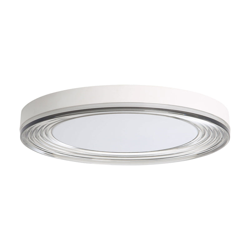 Golden Lighting Ondulada 20in 1-Light Flush Mount | Modern Sand White and Smoky Acrylic | Hallway & Bedroom Ceiling Light | Model 9518-20 SNW-SMK