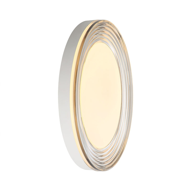 Golden Lighting Ondulada 20in 1-Light Flush Mount | Modern Sand White and Smoky Acrylic | Hallway & Bedroom Ceiling Light | Model 9518-20 SNW-SMK