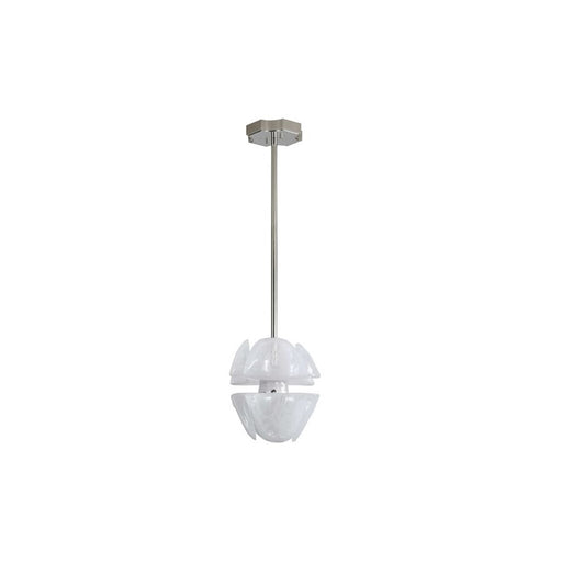 Golden Lighting Glacier LED Pendant, Polished Nickel/Icy Glass - 9608-2PPN