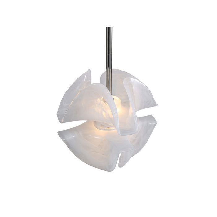 Golden Lighting Glacier LED Pendant, Polished Nickel/Icy Glass
