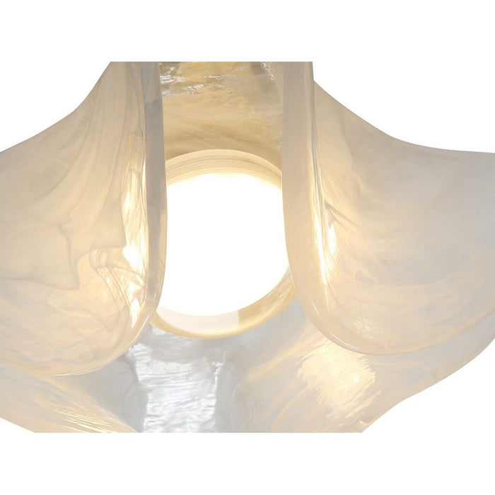 Golden Lighting Glacier LED Flush Mount, Polished Nickel/Icy Glass