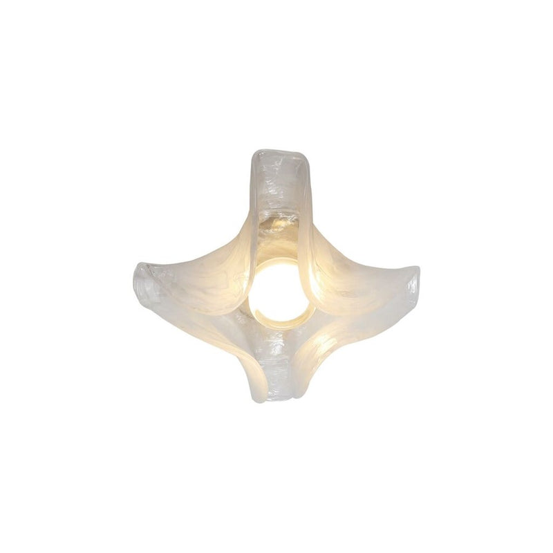 Golden Lighting Glacier LED Flush Mount, Polished Nickel/Icy Glass