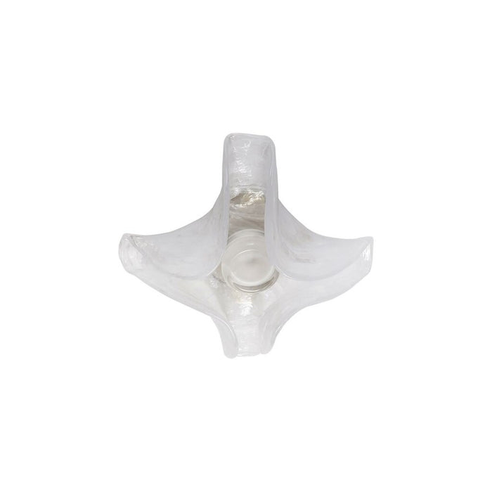 Golden Lighting Glacier LED Flush Mount, Polished Nickel/Icy Glass