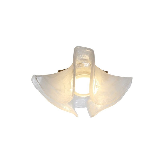 Golden Lighting Glacier LED Flush Mount, Polished Nickel/Icy Glass