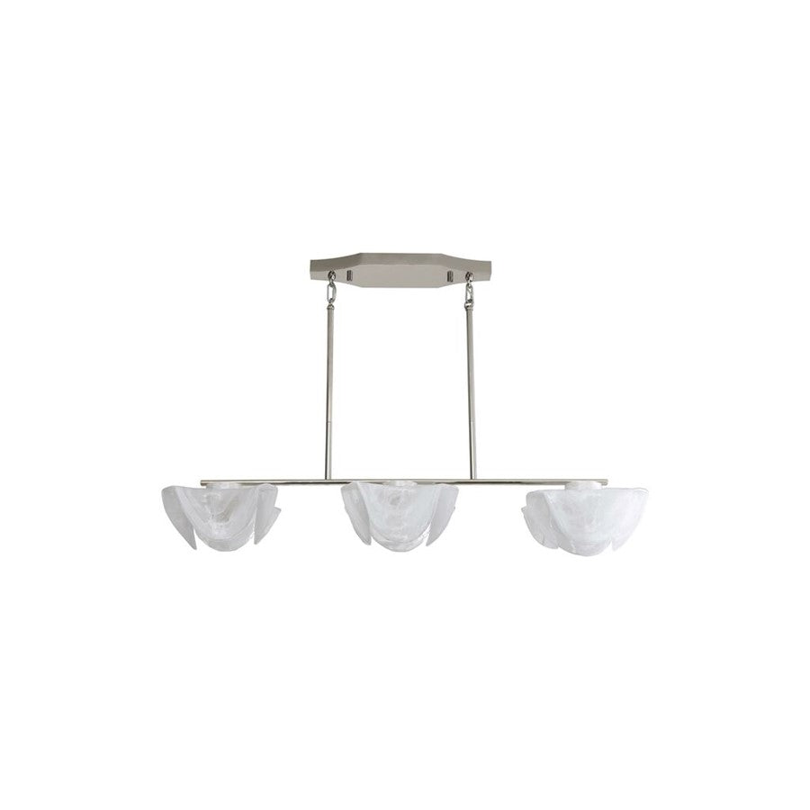 Golden Glacier LED Linear Pendant, Polished Nickel/Icy Glass - 9608-LPPN