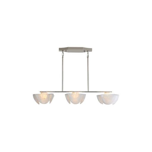 Golden Glacier LED Linear Pendant, Polished Nickel/Icy Glass