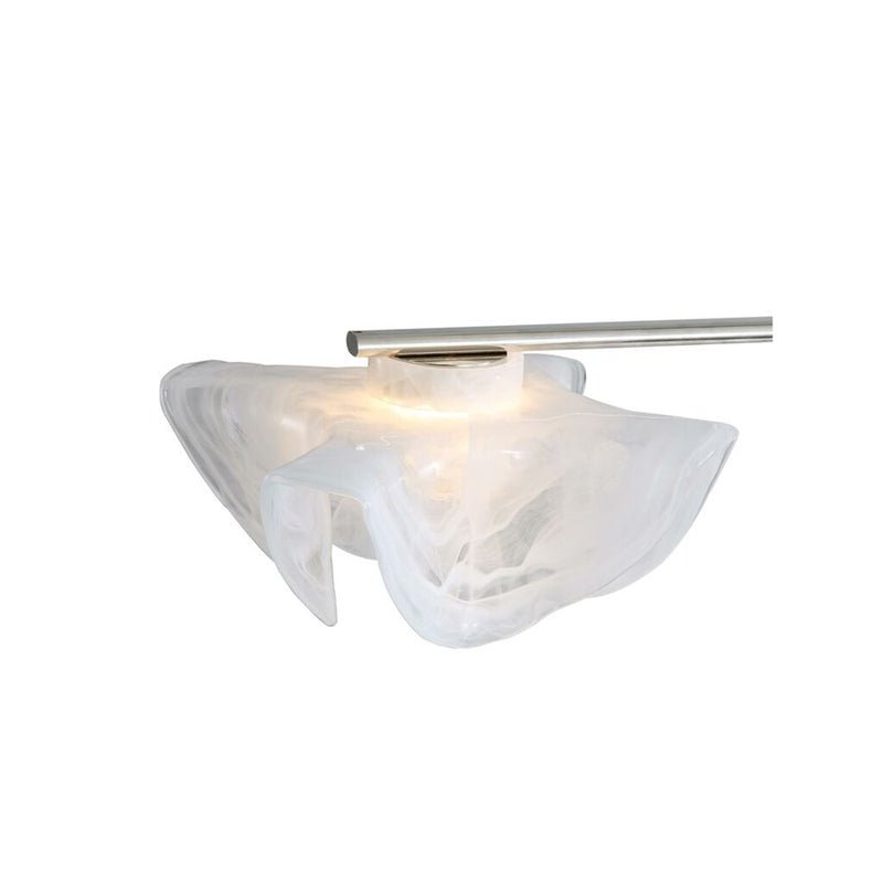 Golden Glacier LED Linear Pendant, Polished Nickel/Icy Glass