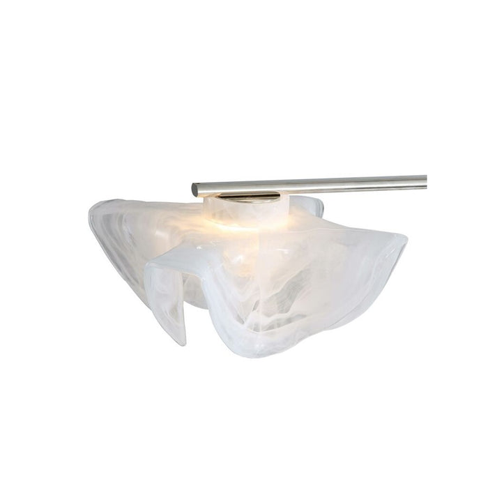 Golden Glacier LED Linear Pendant, Polished Nickel/Icy Glass