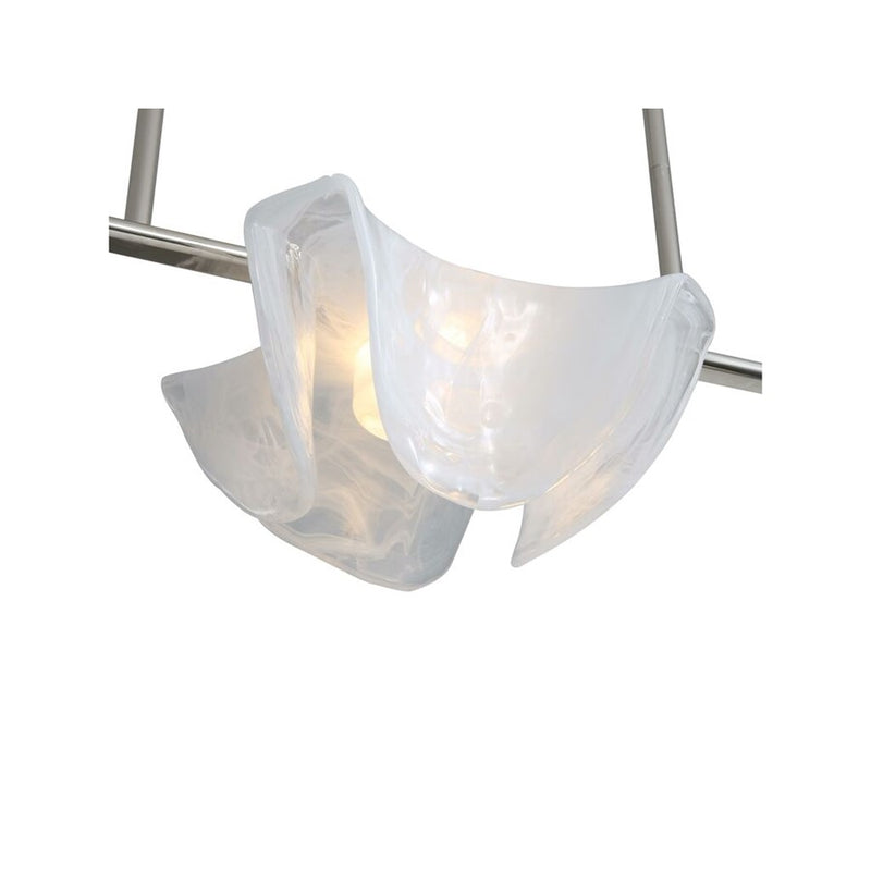 Golden Glacier LED Linear Pendant, Polished Nickel/Icy Glass