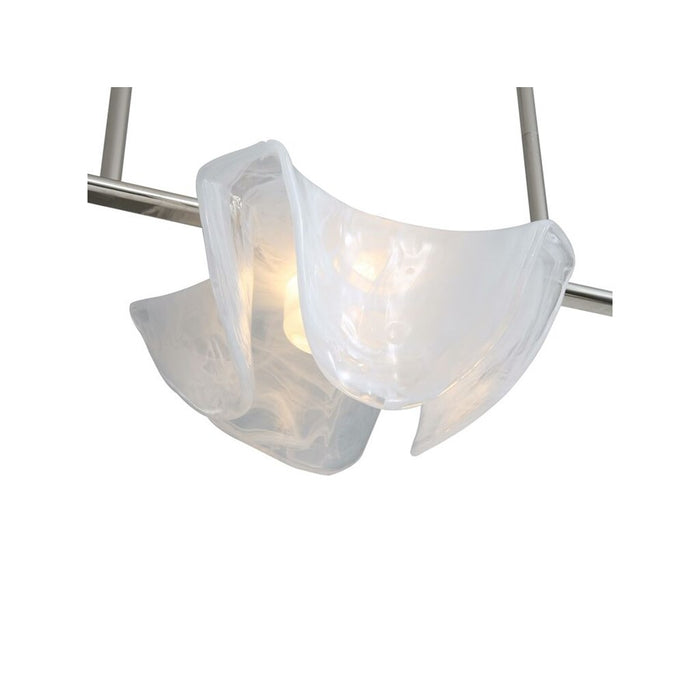 Golden Glacier LED Linear Pendant, Polished Nickel/Icy Glass