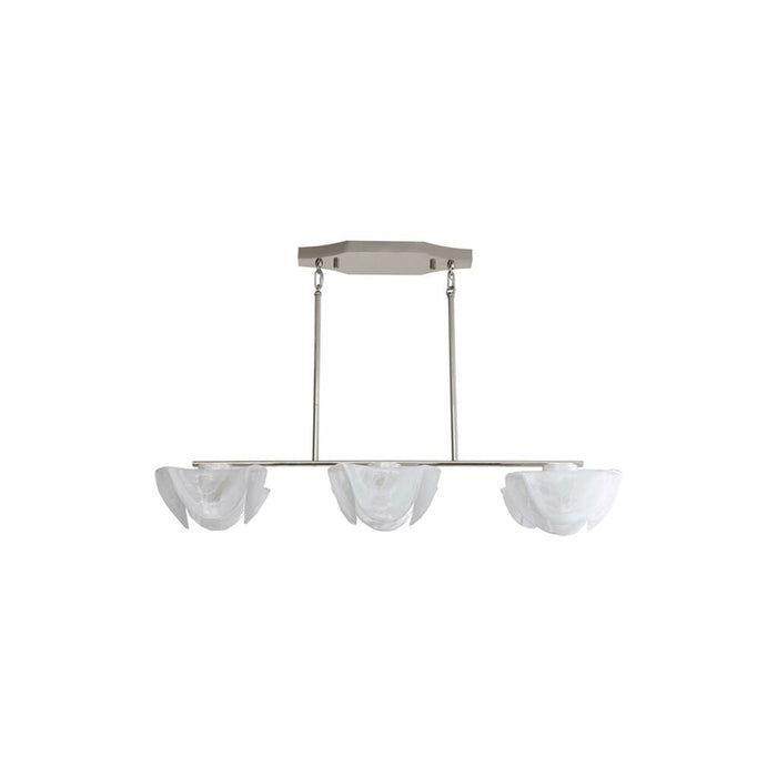 Golden Glacier LED Linear Pendant, Polished Nickel/Icy Glass