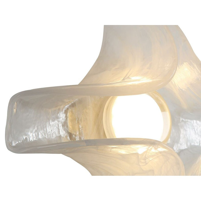 Golden Glacier 1 Light Wall Sconce, Polished Nickel/Icy Glass