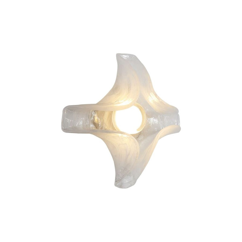 Golden Glacier 1 Light Wall Sconce, Polished Nickel/Icy Glass