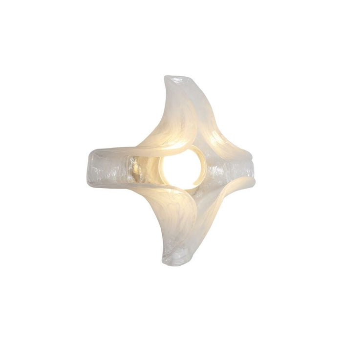 Golden Glacier 1 Light Wall Sconce, Polished Nickel/Icy Glass