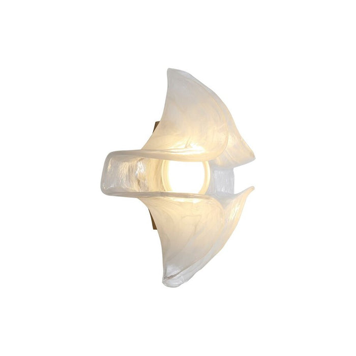 Golden Glacier 1 Light Wall Sconce, Polished Nickel/Icy Glass