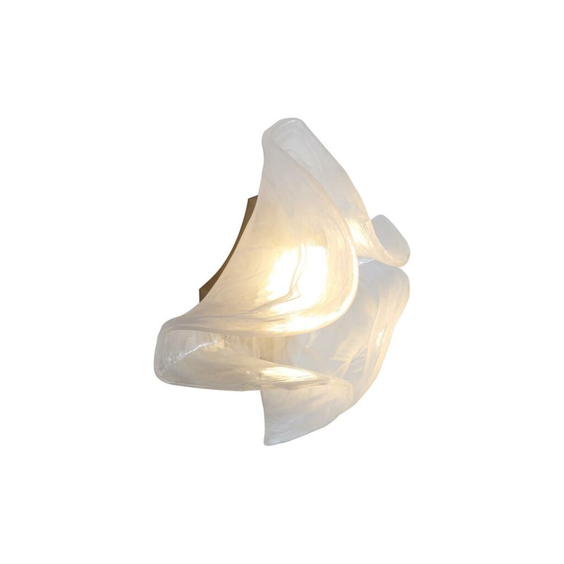 Golden Glacier 1 Light Wall Sconce, Polished Nickel/Icy Glass
