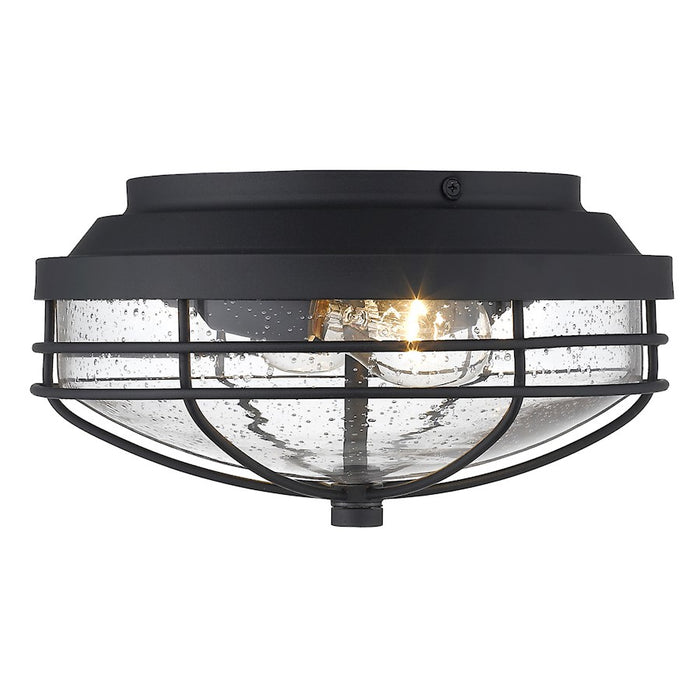 Golden Lighting Seaport 2 Light Outdoor Flush Mount, Black (UV)