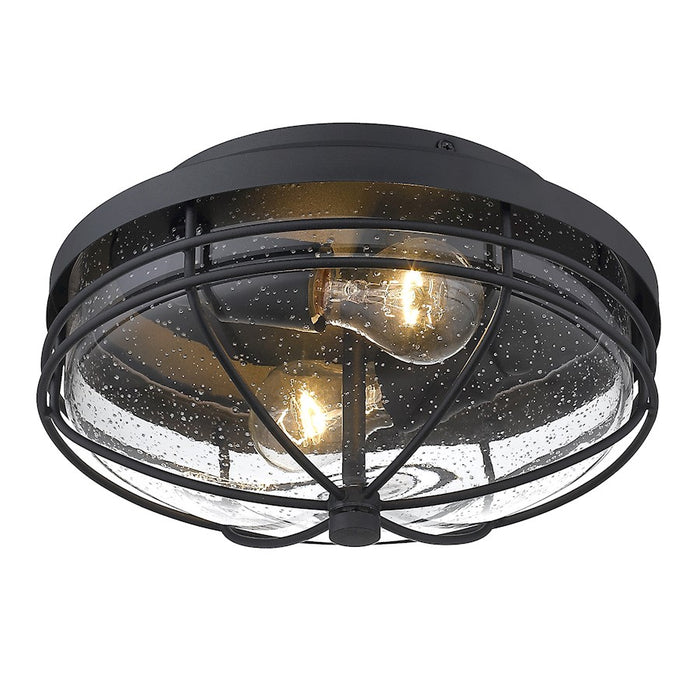 Golden Lighting Seaport 2 Light Outdoor Flush Mount, Black (UV)