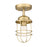 Golden Lighting Seaport 1 Light Semi-Flush Mount, Bronze
