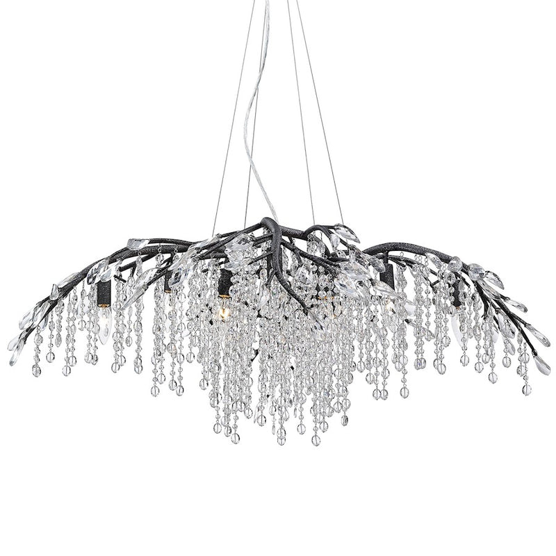Golden Lighting Autumn Twilight Large Chandelier, Black Iron
