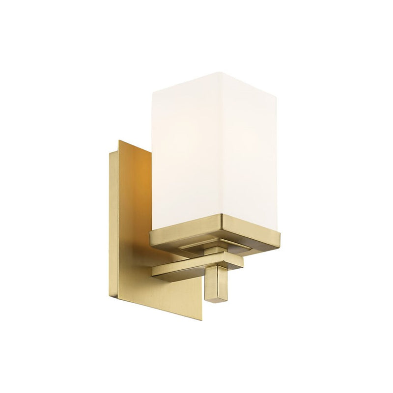 Golden Maddox 1-Lt Wall Sconce, Brushed Champagne Bronze/Opal